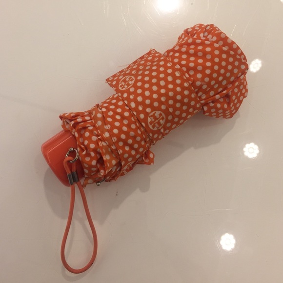Tory Burch Mini Orange Polka Dot Umbrella