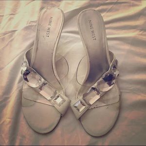 Clear White Heeled Sandals