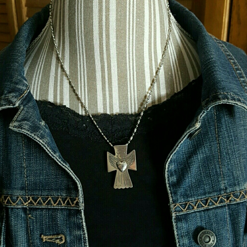 Carolyn Pollack Sterling Cross Necklace/Brooch