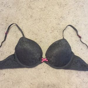 Gray textured, barely worn 34B push-up bra