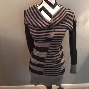 Black and Grey Sweater Dress