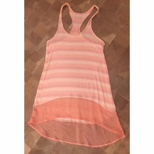 Free People Long Layering Striped Pink Tank