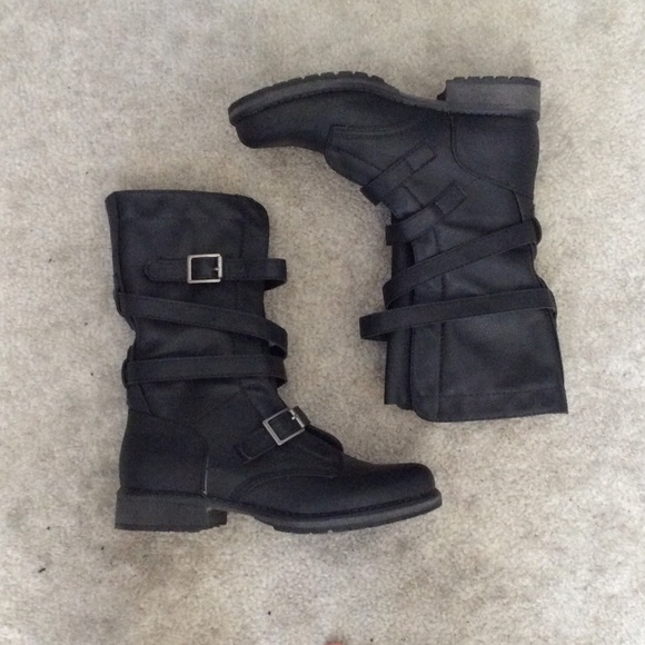 Faux leather boots