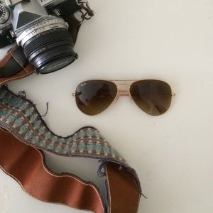 Authentic Gold framed Ray-Ban aviator sunglasses