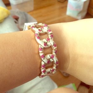 Betsy Johnson floral & gold bracelet