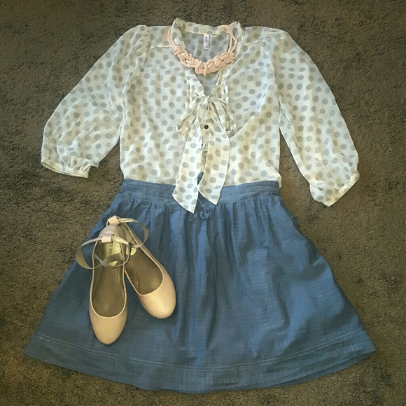 *MUST GO TODAY* Sheer Polka Dot Blouse