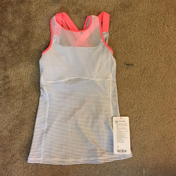 Lululemon Athletic Tank hot pink criss cross back