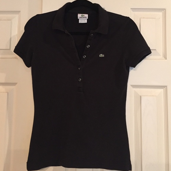 Women's Lacoste Polo Size 40 Black