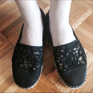 Floral Lace Cut out Espadrilles