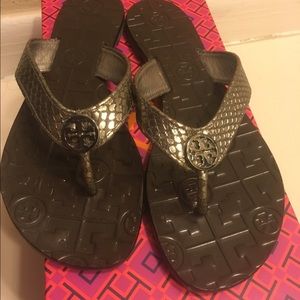 Pewter Tory Burch Thora Sandals