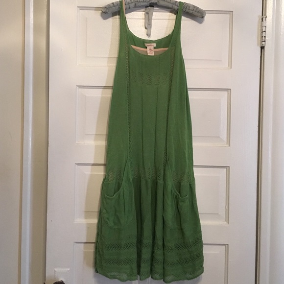 Green knit dress