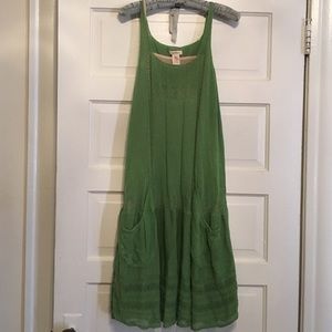 Green knit dress