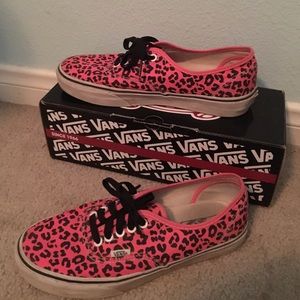 Pink cheetah vans shoes