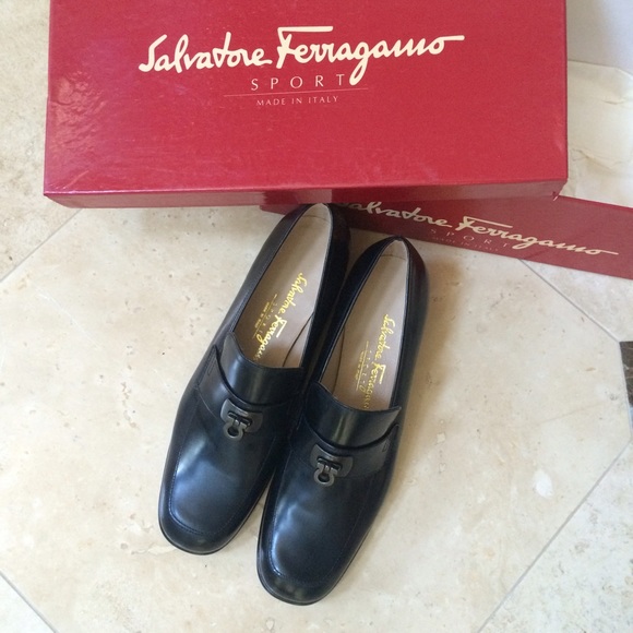 Salvatore Ferragamo Black Leather Shoe NWB