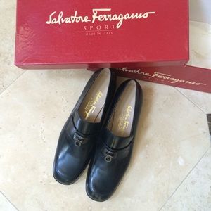 Salvatore Ferragamo Black Leather Shoe NWB