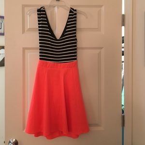 Black, White, and Neon Flirty Dress