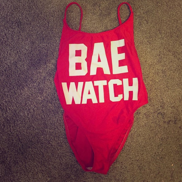 Red Bae Watch bathing suit