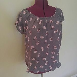 Purple/grey floral blouse