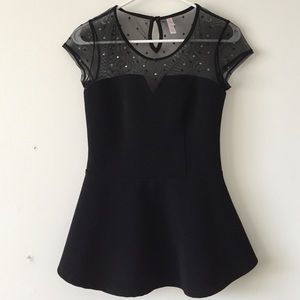 MUST GO by 11/20! Fitted Peplum Sheer Stud Detial