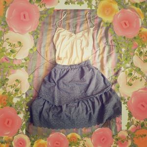 J. Crew Chambray Ruffled Skirt