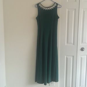 Green floor length dress
