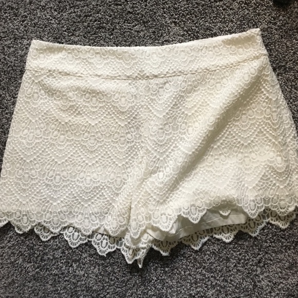 Anthropologie white lace shorts