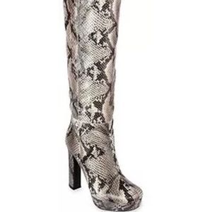 Worthington Phoebe Snakeskin Python Knee High Boot