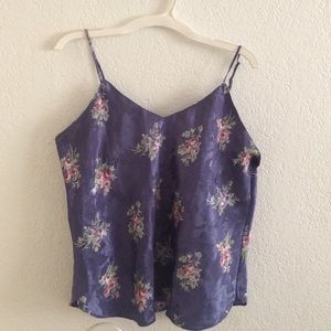 Floral silky tank top size M