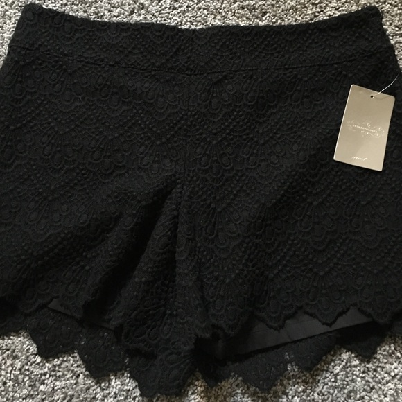 Anthropologie black lace shorts
