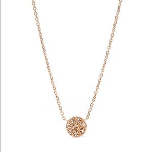 Fossil "Tiny Disc Pendant" necklace: Rose Gold
