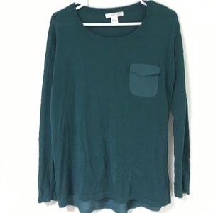 Kelly Green Sweater with Sheer Back