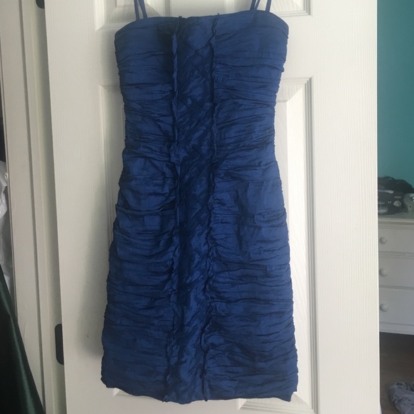 Short blue strapless dress - Picture 1 of 1