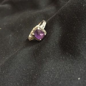 SS Amethyst White Sapphire Ring