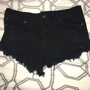 Black Distressed Shorts