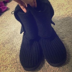 BLACK UGG BOOTS KNIT 6 BLACK UGG BOOTS KNIT 6