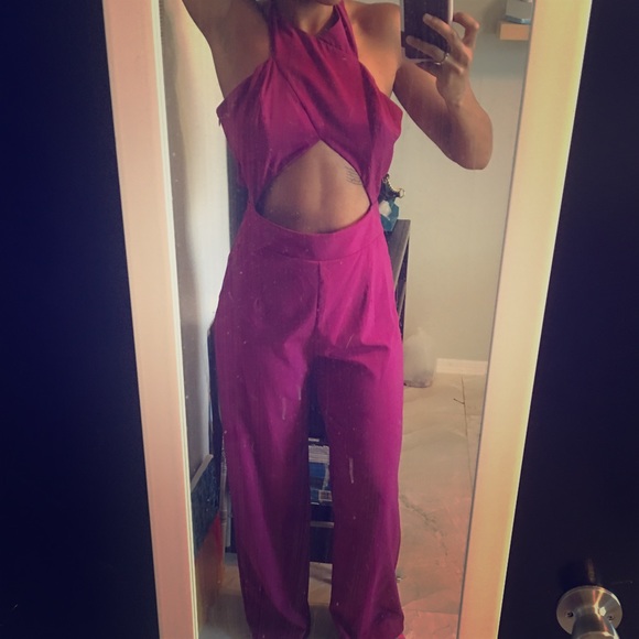 Maroon Cut out Jumpsuit