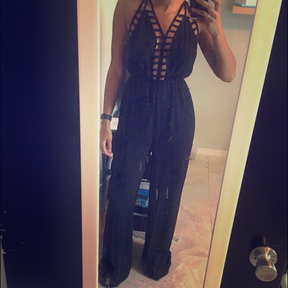 Black jumpsuit with cutout design