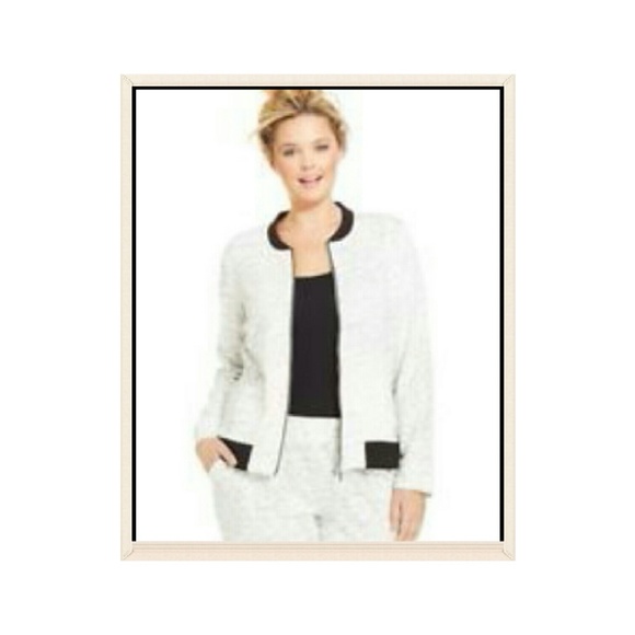 Style & Co. Tops - Sports Plus Size Space-Dye Knit Bomber Jacket 2X