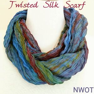 NWOT 100% Silk Twisted Scarf