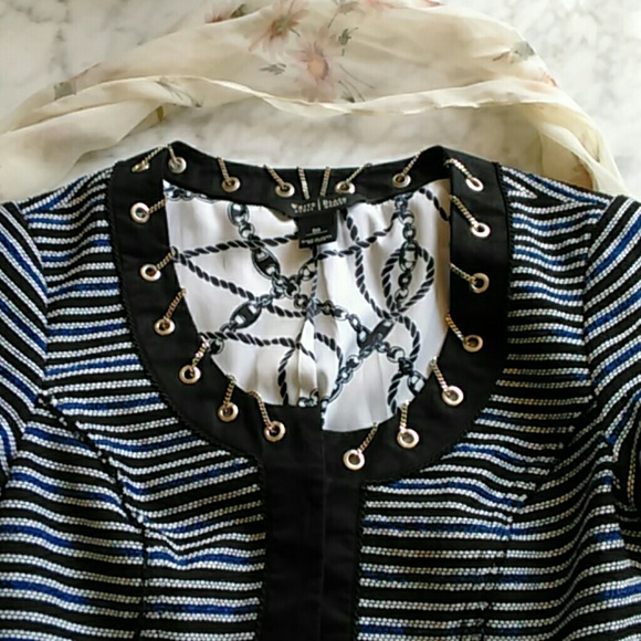 White House Black Market Jacket Size 00 Navy,Blk - Picture 2 of 8