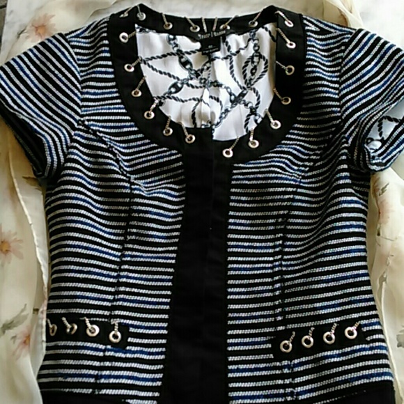 White House Black Market Jacket Size 00 Navy,Blk - Picture 3 of 8