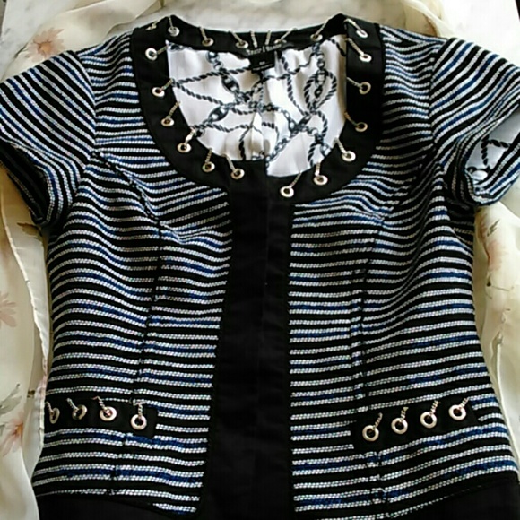 White House Black Market Jacket Size 00 Navy,Blk - Picture 4 of 8