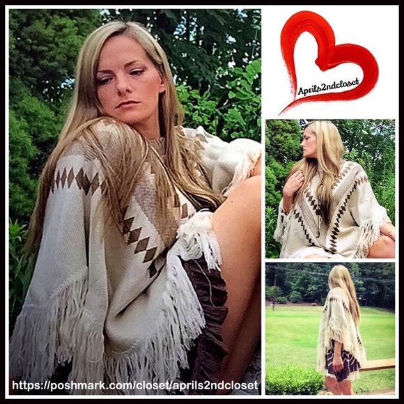 ❗️1-HOUR SALE❗️PONCHO Pullover Fringe Trim - Picture 2 of 4