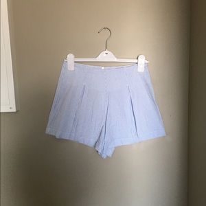 American Apparel Seersucker High-Waisted Shorts
