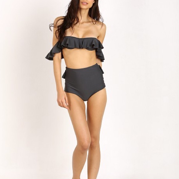 Tori Praver black high wasted bikini bottom
