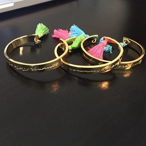 Lilly Pulitzer Tassel Bangle Bracelets 3x (NEW)