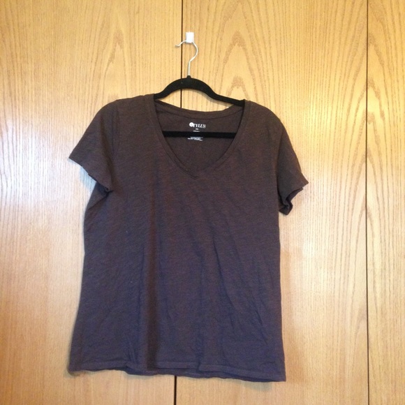 Stylus Brown V-Neck Tee - Picture 1 of 3