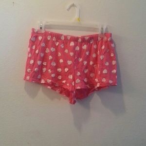 Polka heart print hot pink pj shorts