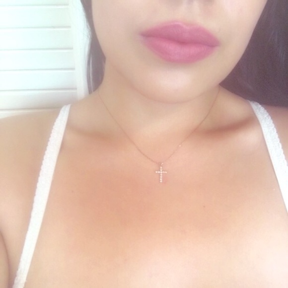 .925 Tiny Cross Necklace - Picture 2 of 4