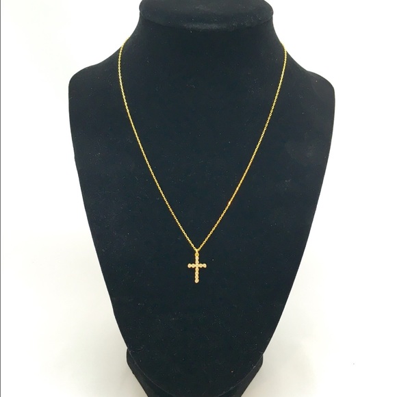 .925 Tiny Cross Necklace - Picture 3 of 4